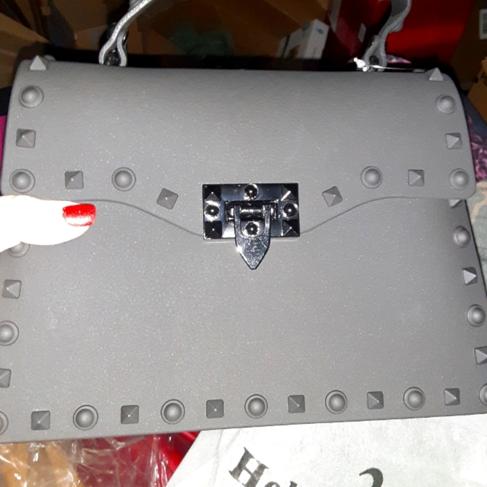 Black studded bag
